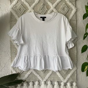 Forever 21 Cropped Ruffle Tee